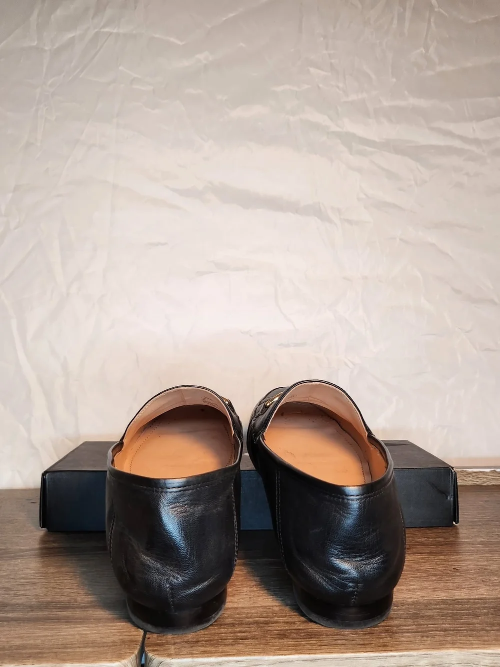 Coach Womens Black Leather Horsebit Loafers